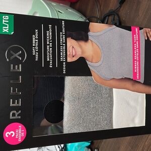 Reflex Size XL 3 Pack of Soft Ribbed Seamless Tank Tops